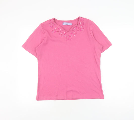 Womens UK Size 10-12 Honor Millburn Pink Basic T-Shirt