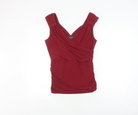Womens UK Size M Alexon Red Wrap Blouse