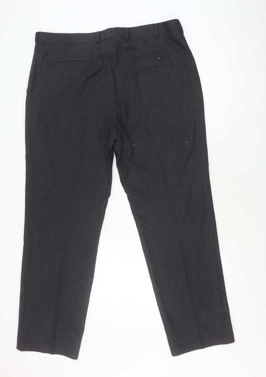 Moss Esq Men's Black Dress Pants 38 Regular Fit