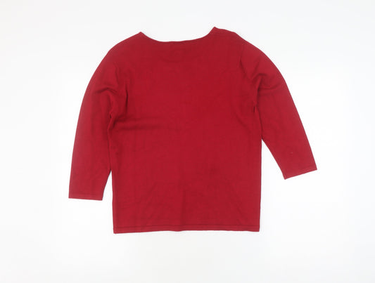 Eastex Women's Red Sequin Pullover Jumper Size 10