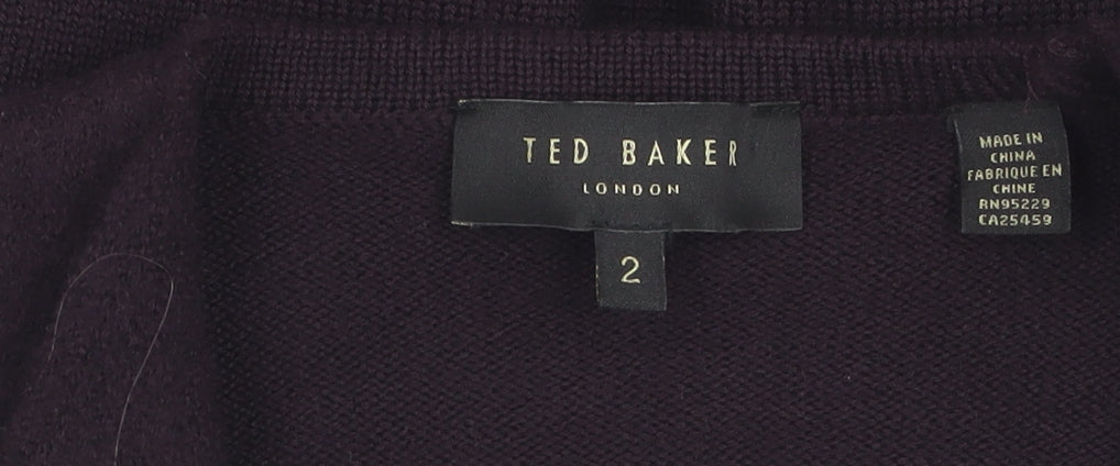 Womens UK Size 6 Ted Baker Purple Cardigan Jumper