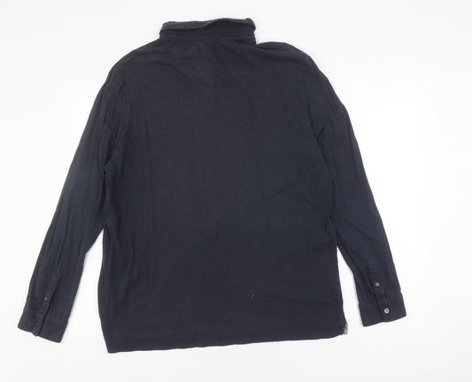 Jasper Conran Men's Black Long Sleeve Polo Size L