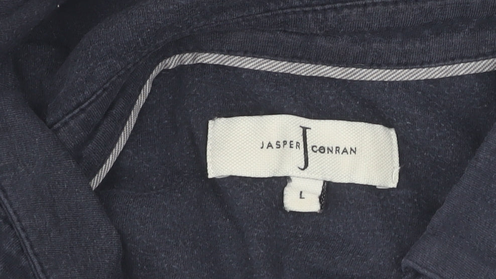 Jasper Conran Men's Black Long Sleeve Polo Size L