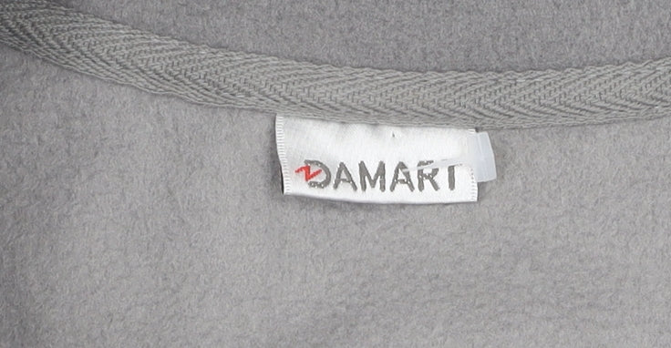 Damart Grey Floral Fleece Jacket, Size 12, Full Zip Women's