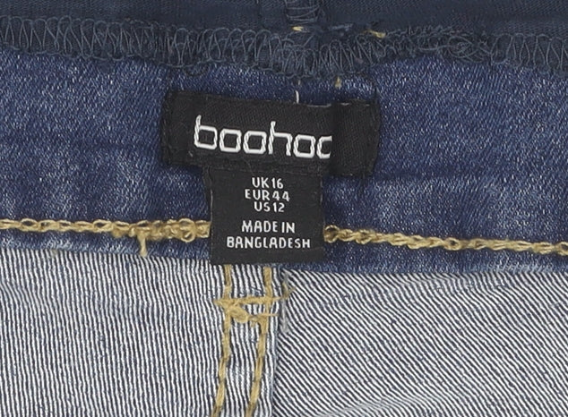 Boohoo Women's Blue Skinny Maternity Jeans Size 16