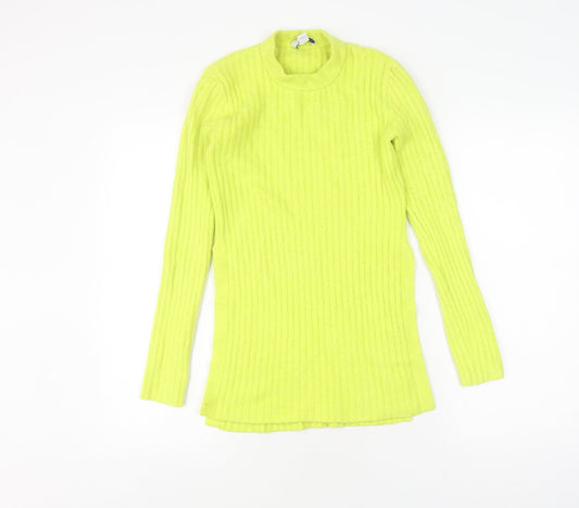 Topshop Women's Yellow Mock Neck Pullover Jumper - Size S
