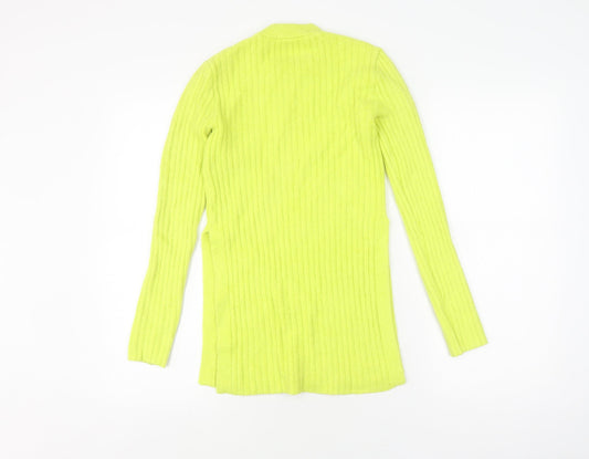 Topshop Women's Yellow Mock Neck Pullover Jumper - Size S