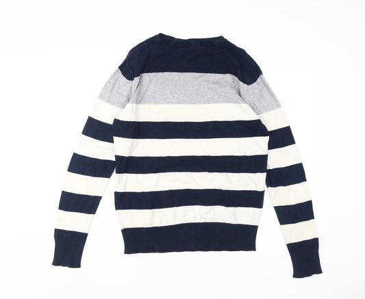 Superdry Men’s Blue Striped Pullover Jumper S
