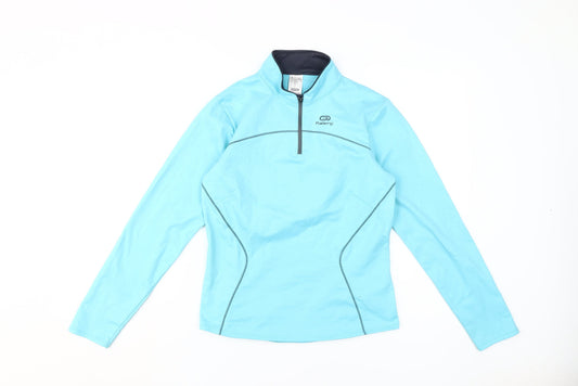 Womens UK Size 2XS DECATHLON Blue Henley Sweatshirt