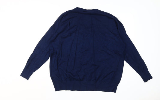 Capsule Women's Blue V-Neck Plus Pullover Jumper Size 20/22