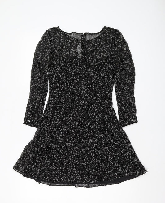 J.Crew Women's Black Polka Dot A-Line Dress Size 4