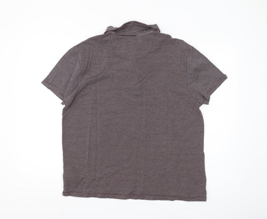 Jasper Conran Men's Purple Striped Polo Shirt - L