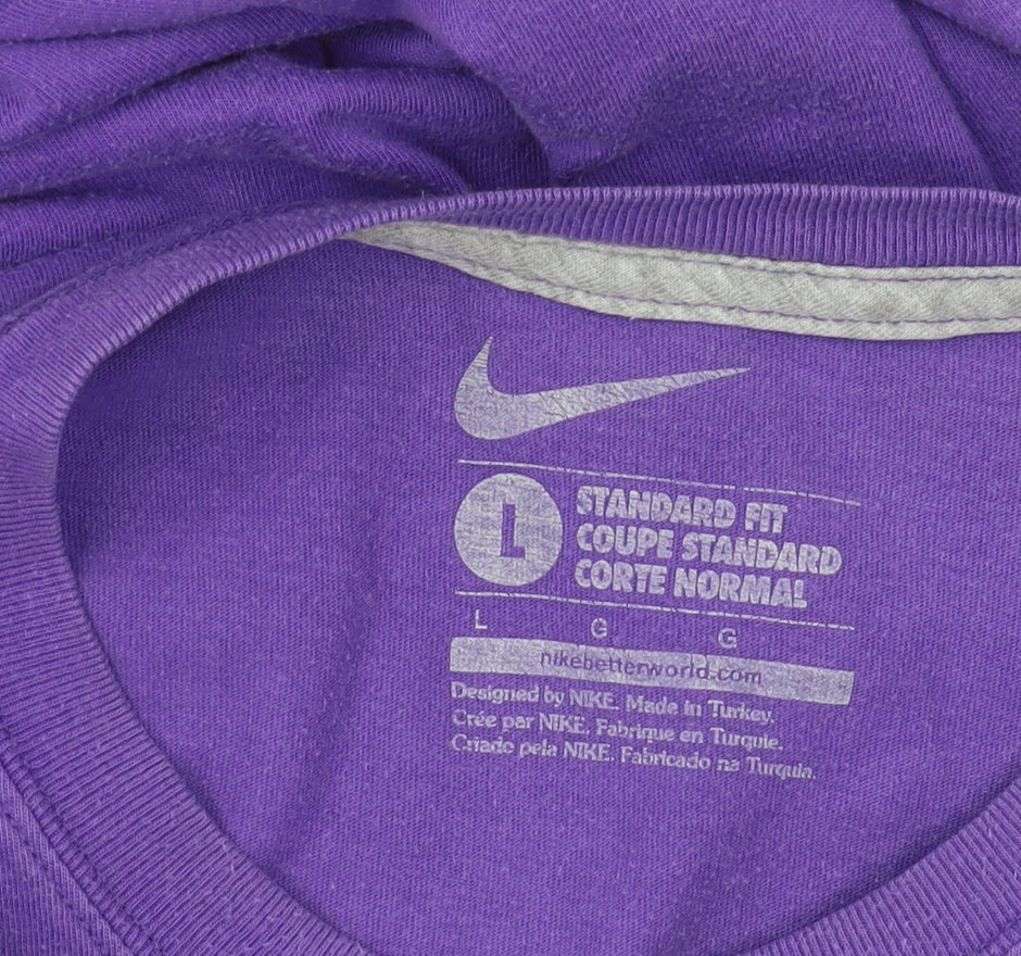 Nike Men's Purple Graphic T-Shirt L - Casual Sportswear