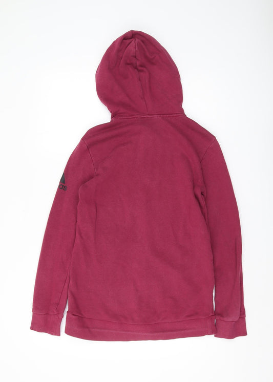 Adidas Women's Red Hooded Full Zip Hoodie Size S