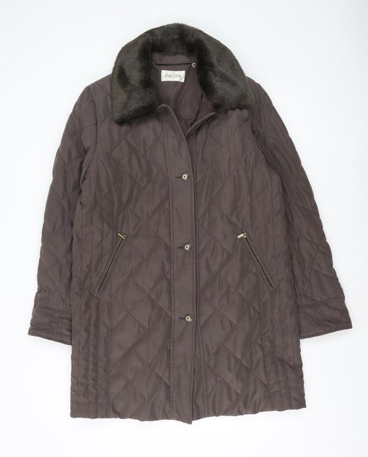 Womens UK Size 10 Eastex Brown Quilted Coat