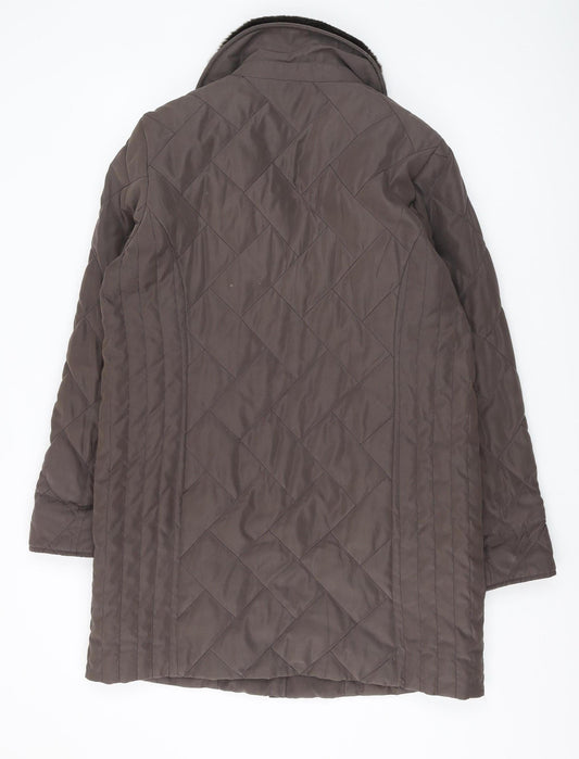 Womens UK Size 10 Eastex Brown Quilted Coat