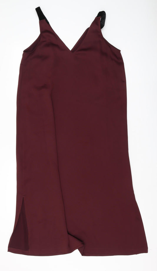 Marks and Spencer Women's Purple Slip Dress, Size 14, Midi