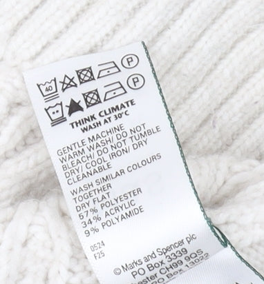 Womens UK Size XL Marks and Spencer Ivory Pullover Jumper