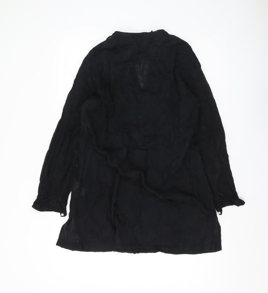 Womens UK Size XS Zara Black Tunic Blouse