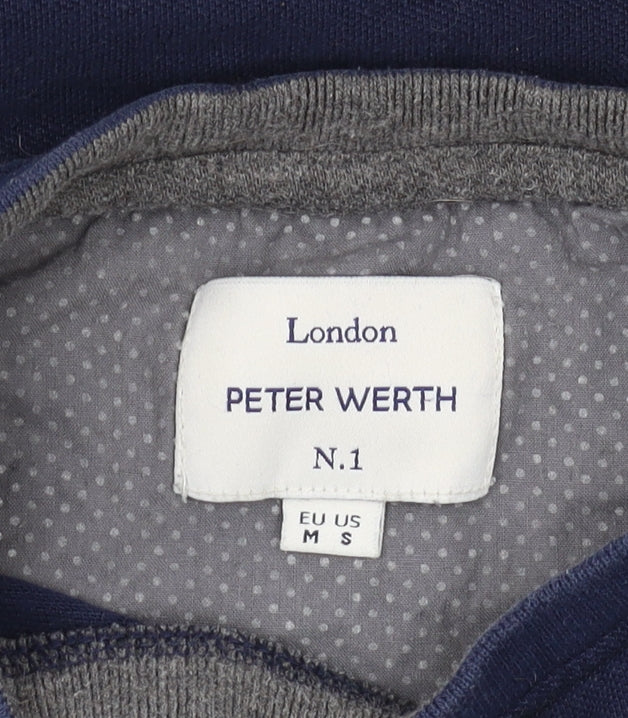 Peter Werth Men's Blue Cotton Crew Neck T-Shirt M