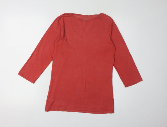 Womens UK Size 12 FatFace Red Basic T-Shirt