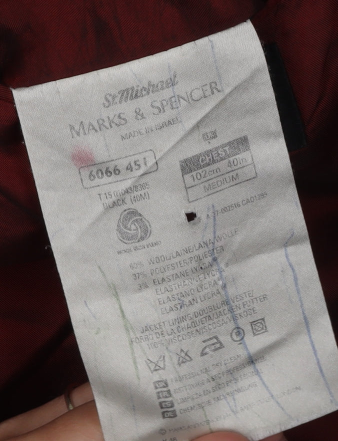 Mens UK Size 40 Marks and Spencer Regular Black Suit Jacket