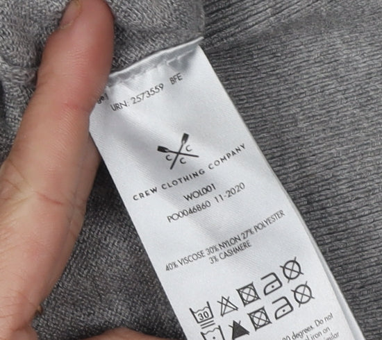 Crew Clothing Company Men's Grey Hooded Pullover Jumper S