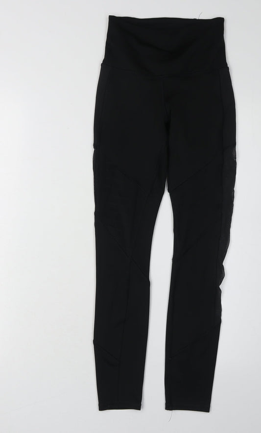 Womens UK Size 2XS Reebok Slim Fit Leggings Black Leggings