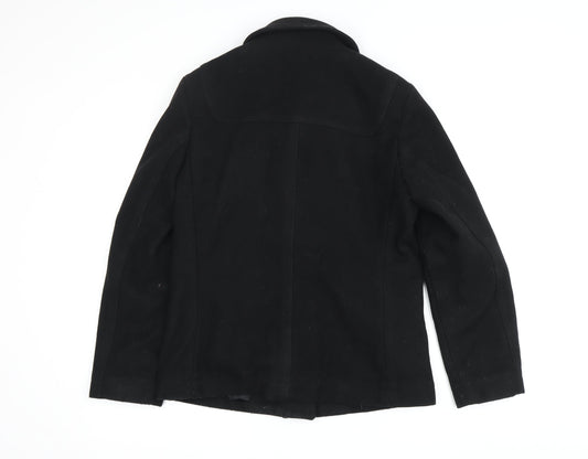 GAP Women's Black Duffle Coat S Wool Winter Toggle