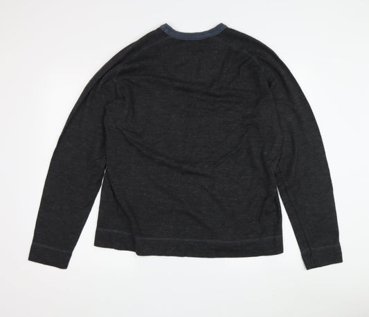 Ted Baker Men's Black V-Neck Pullover Sweatshirt L