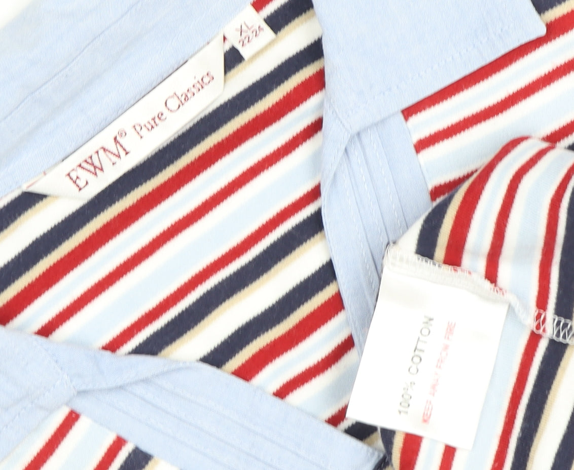 EWM Womens Multicoloured Striped Polo Shirt XL