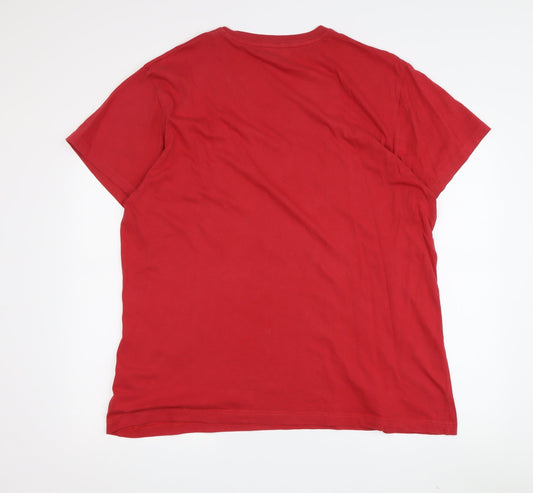 Pierre Cardin Men's Red XL V-Neck T-Shirt