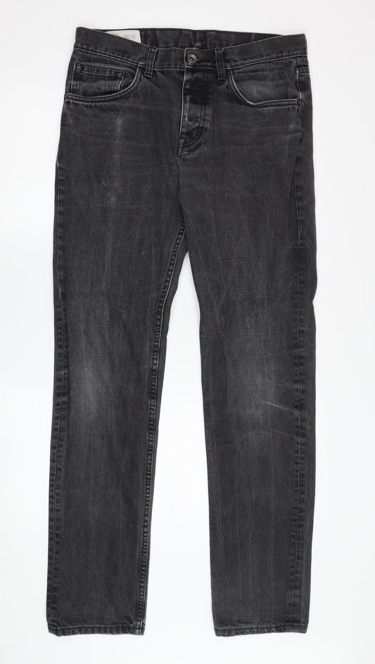 Mens UK Size M Ben Sherman Slim Fit Straight Black Jeans