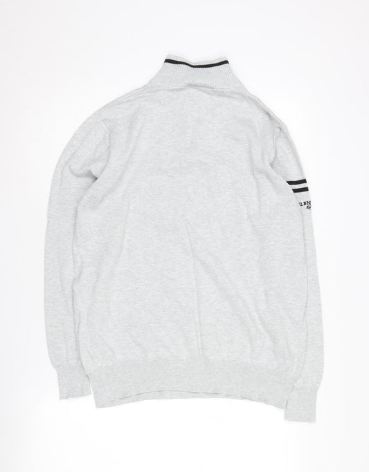 Glenmuir Men's Grey High Neck Large Pullover Jumper