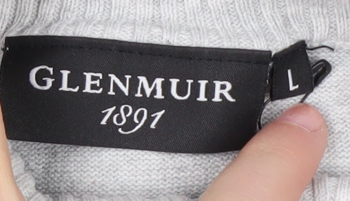 Glenmuir Men's Grey High Neck Large Pullover Jumper