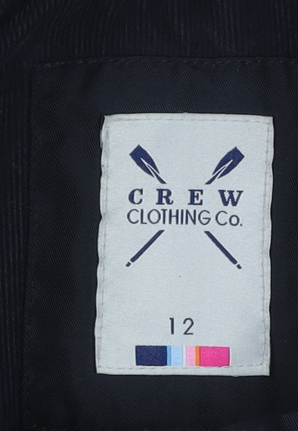 Womens UK Size 12 Crew Clothing Co. Black Quilted Coat