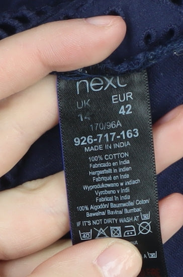Womens UK Size 14 NEXT Blue Basic Blouse