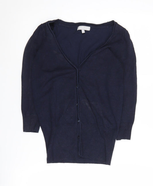 Womens UK Size 8 Red Herring Blue Cardigan Jumper