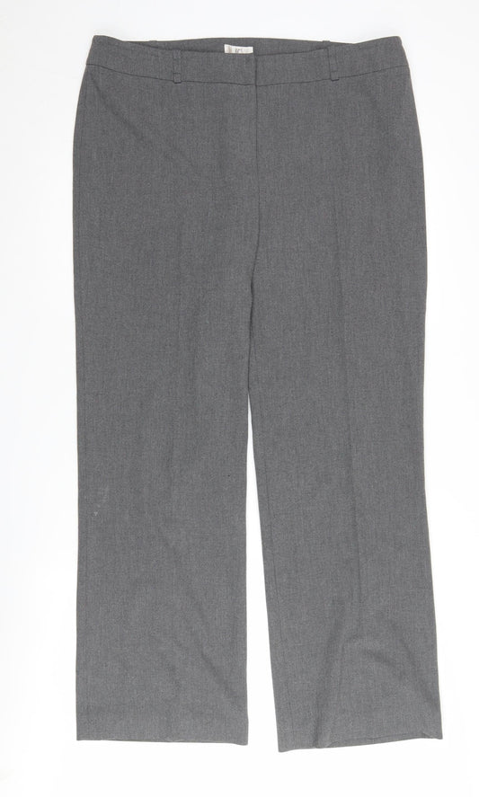 Womens UK Size 18 CC Classic Fit Dress Pants Grey Trousers