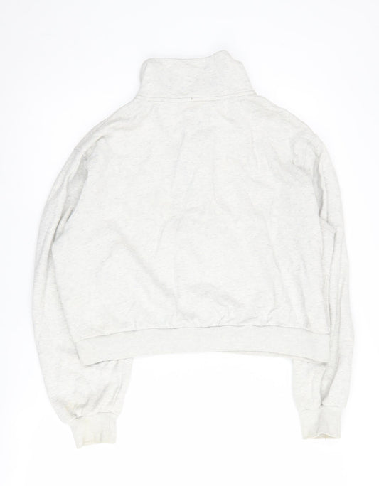 Hollister Women's Grey Henley Sweatshirt, Size M, Casual