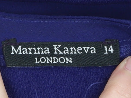 Womens UK Size 14 Marina Kaneva Blue Blouse