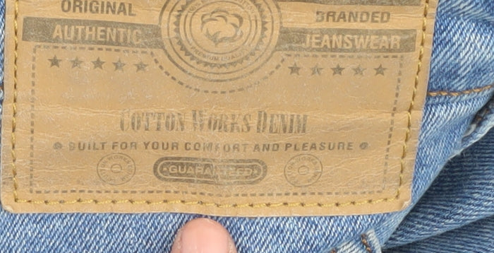 Cotton Works Denim Men’s Blue Straight Jeans, Size 44