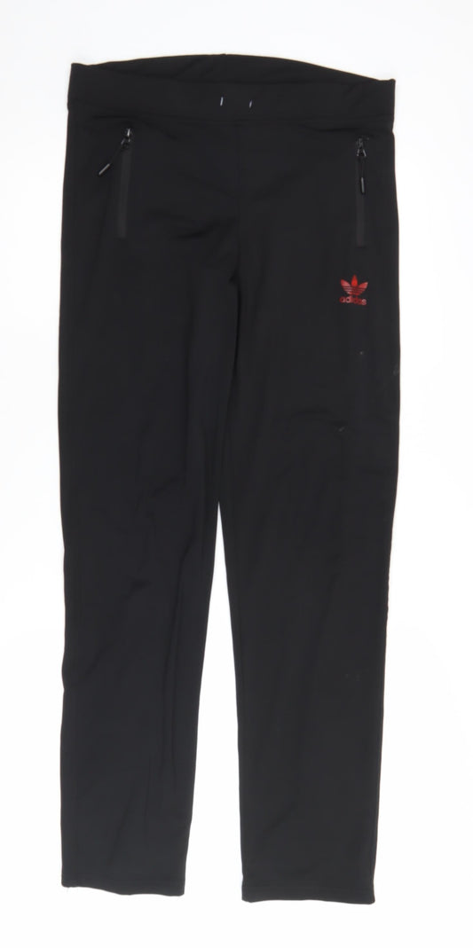 Additional front view of Adidas unisex black track pants xl