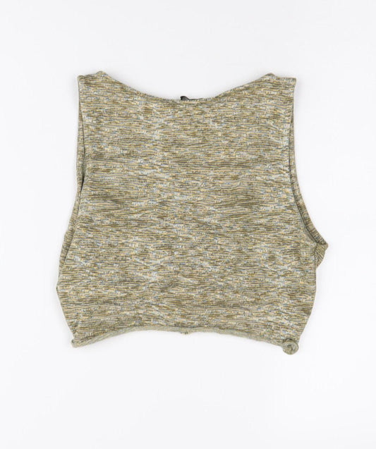 Womens UK Size S Pull & Bear Multicoloured Cropped Tank