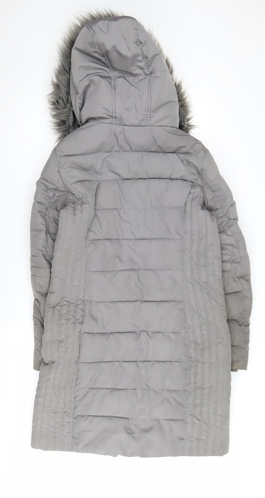 Womens UK Size S Wallis Grey Puffer Jacket