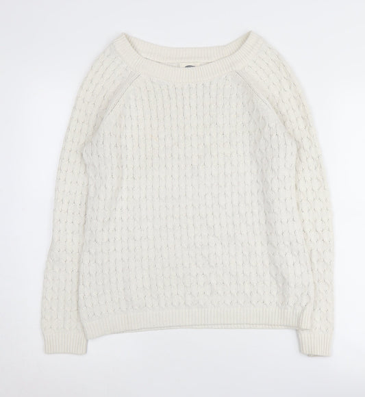 Womens UK Size M Old Navy Ivory Pullover Jumper