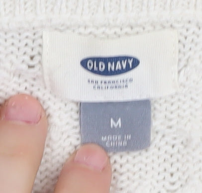 Womens UK Size M Old Navy Ivory Pullover Jumper