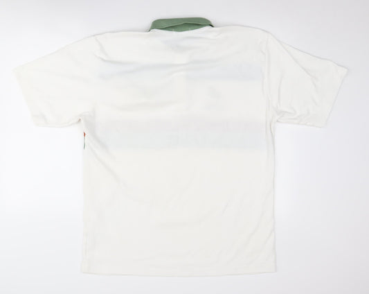 On Stage Men's 2XL White Polo Shirt - Colourblock Casual