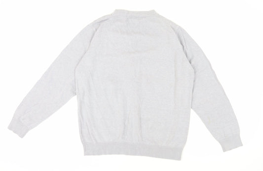 Cotton Traders Men's Grey Cardigan, Size L, V-Neck