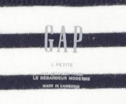 GAP Women's Navy Striped Tank Top, Size L Petite